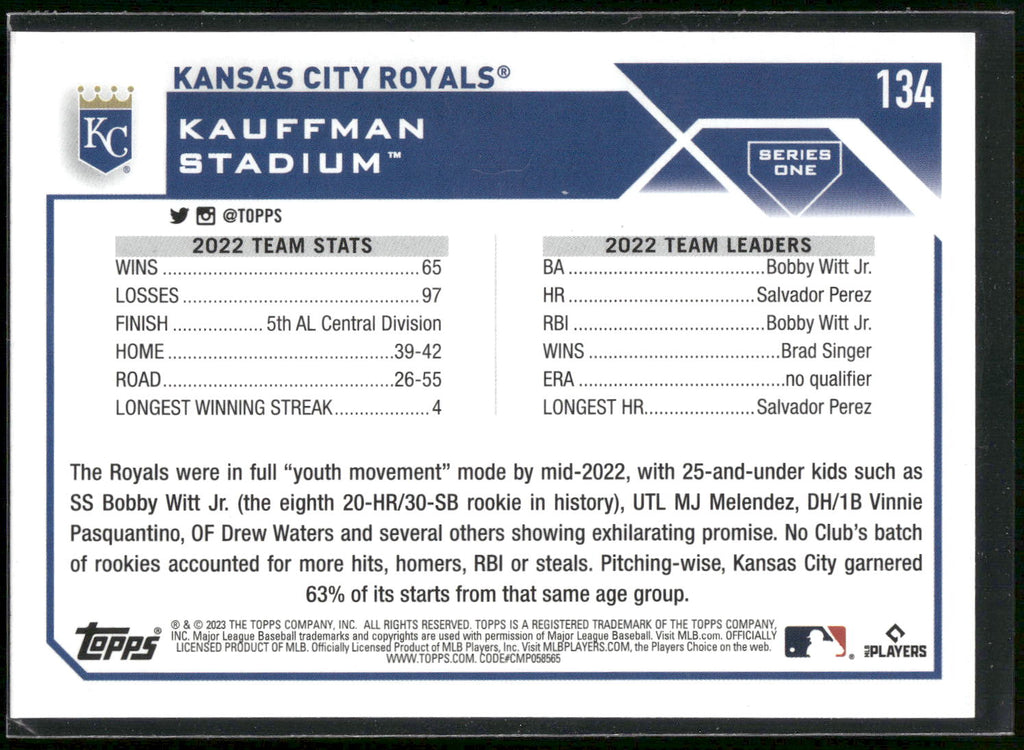 2023 Topps #134 Kansas City Royals