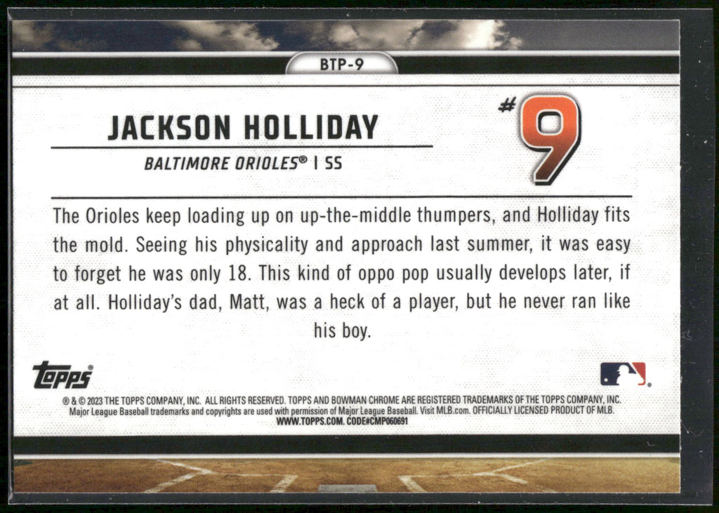 2023 Bowman #BTP-9 Jackson Holliday Bowman Scouts Top 100