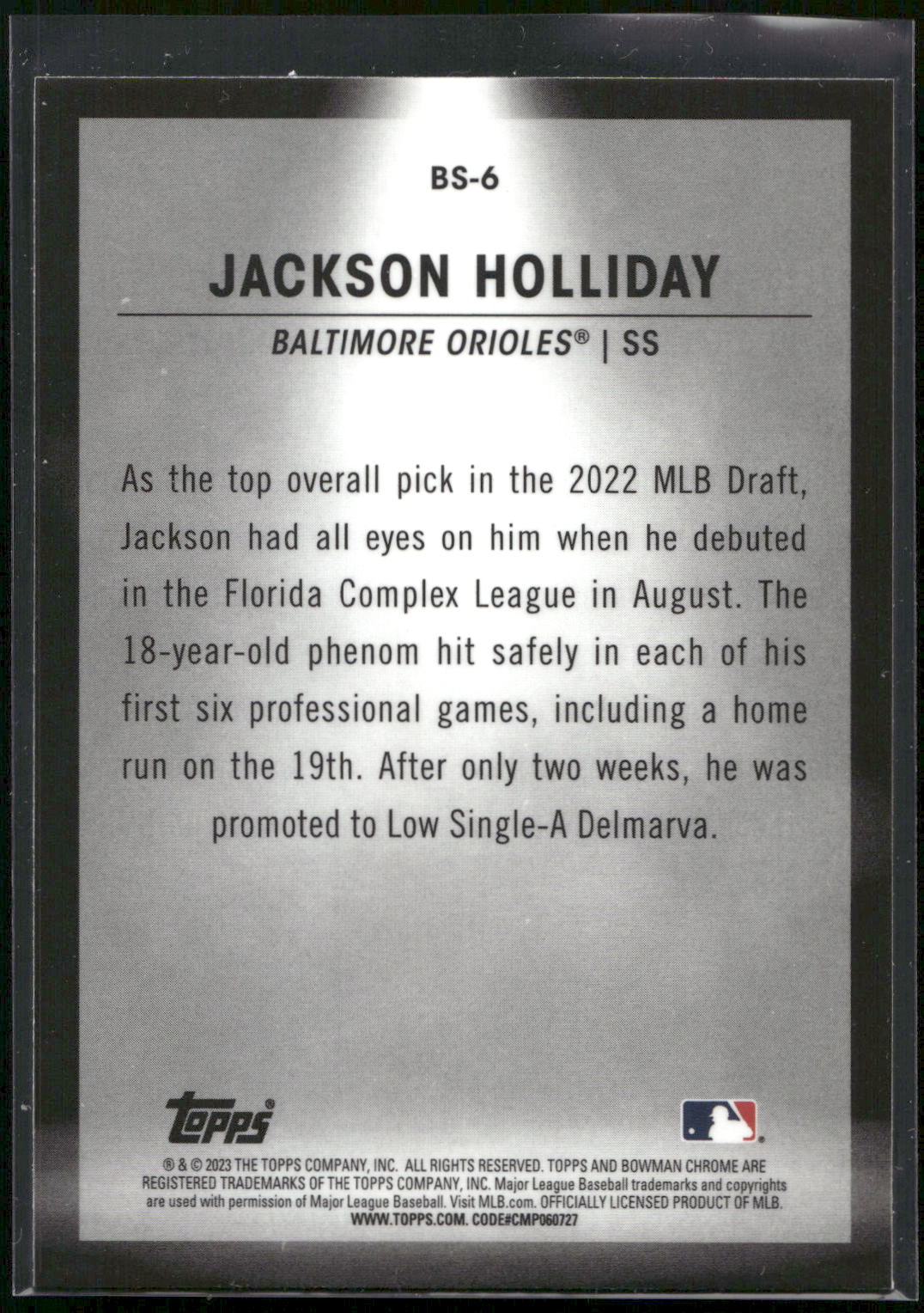 2023 Bowman #BS-6 Jackson Holliday Bowman Spotlights