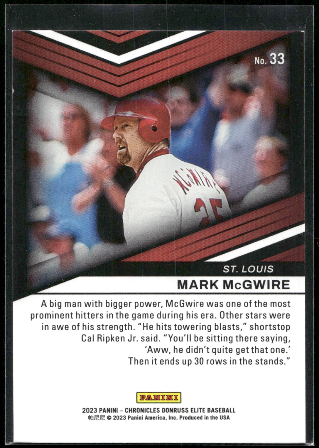2023 Panini Chronicles - Elite #33 Mark McGwire #/49
