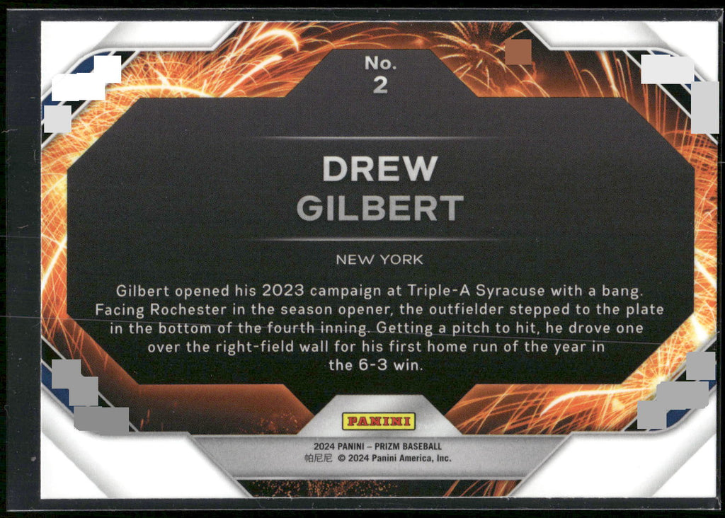 2024 Panini Prizm #2 Drew Gilbert Fireworks