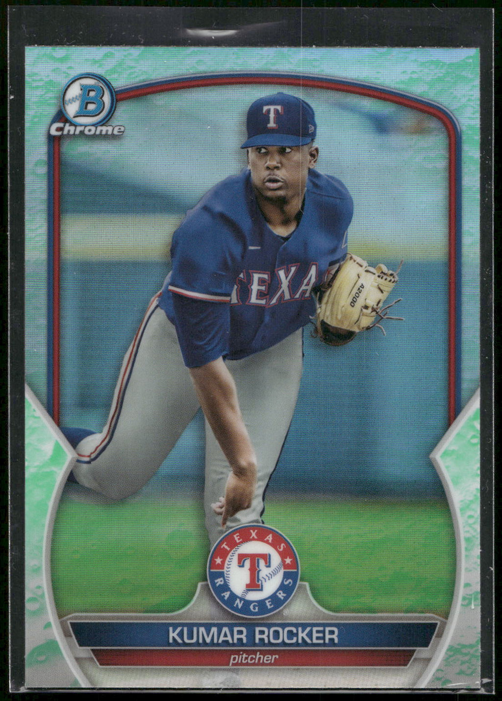 2023 Bowman #BCP-39 Kumar Rocker Chrome Prospects Lunar Glow Refractors