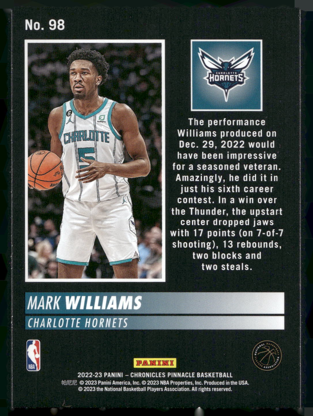 2022-23 Panini Chronicles #98 Mark Williams