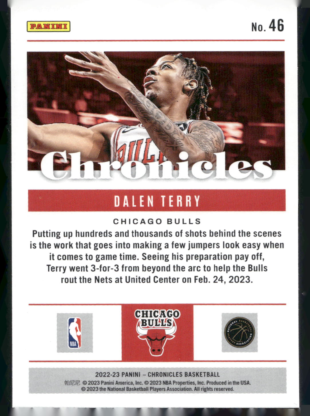 2022-23 Panini Chronicles #46 Dalen Terry