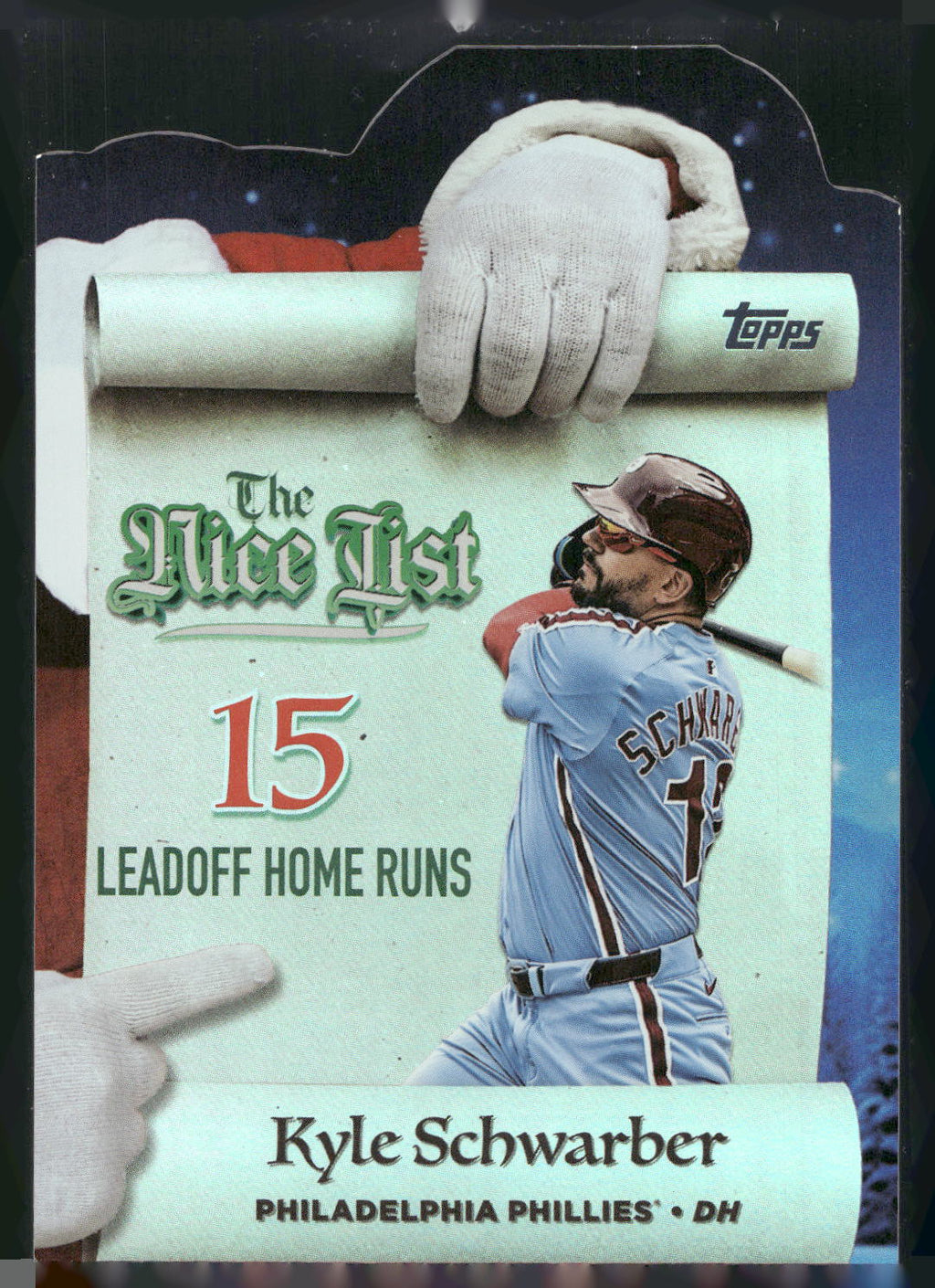 2025 Topps Holiday #MNL-10 Kyle Schwarber Making the Nice List