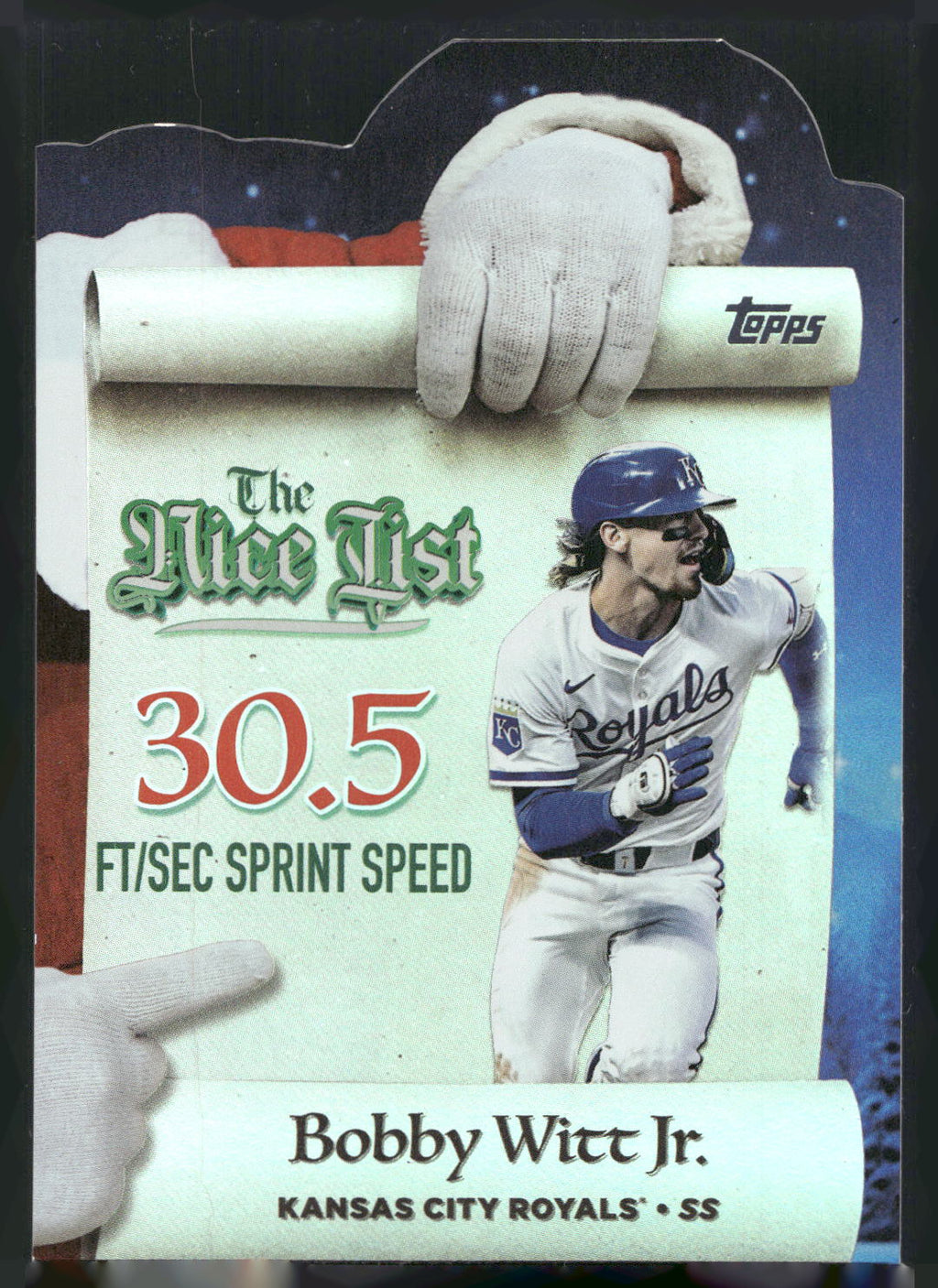 2025 Topps Holiday #MNL-21 Bobby Witt Jr. Making the Nice List
