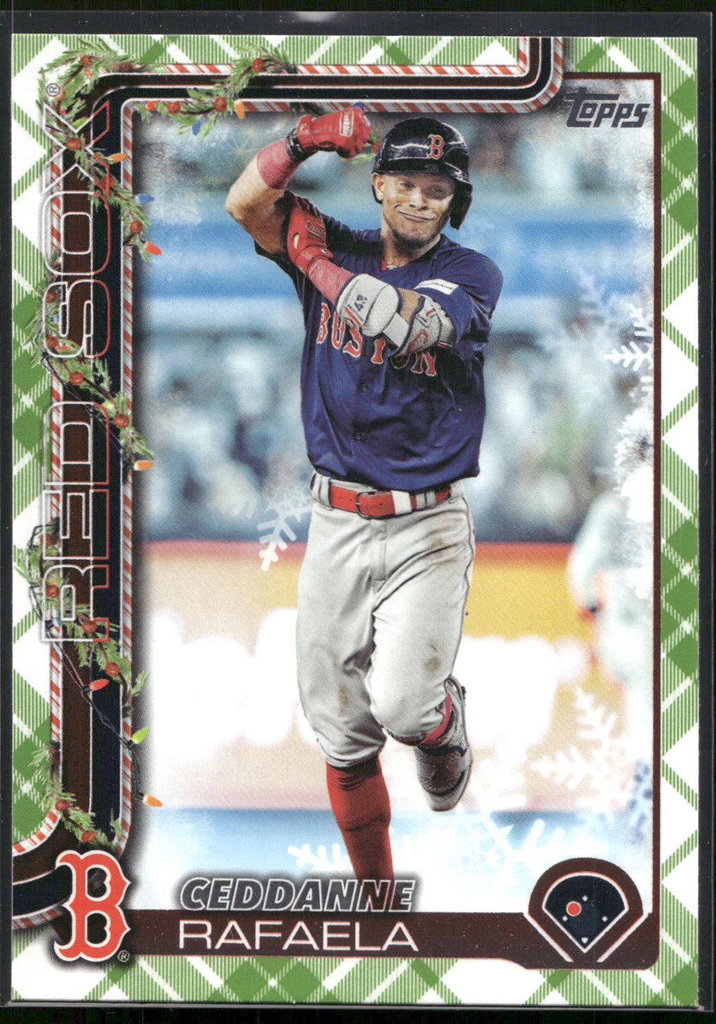 2025 Topps Holiday #H156 Ceddanne Rafaela Green Holiday Plaid