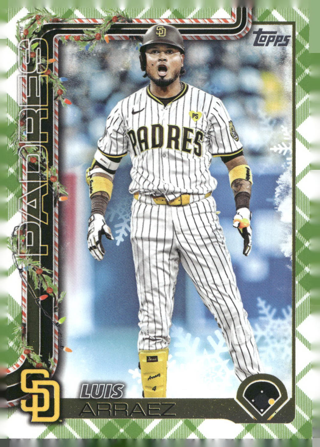 2025 Topps Holiday #H151 Luis Arraez Green Holiday Plaid