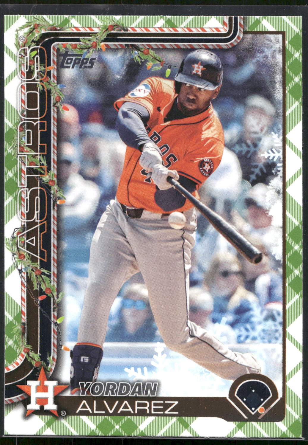 2025 Topps Holiday #H44 Yordan Alvarez Green Holiday Plaid