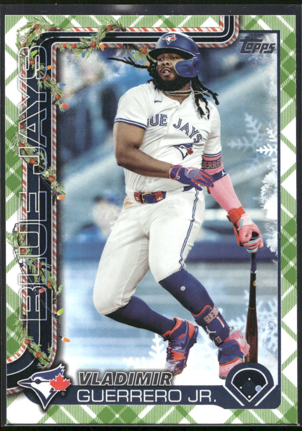 2025 Topps Holiday #H66 Vladimir Guerrero Jr. Green Holiday Plaid