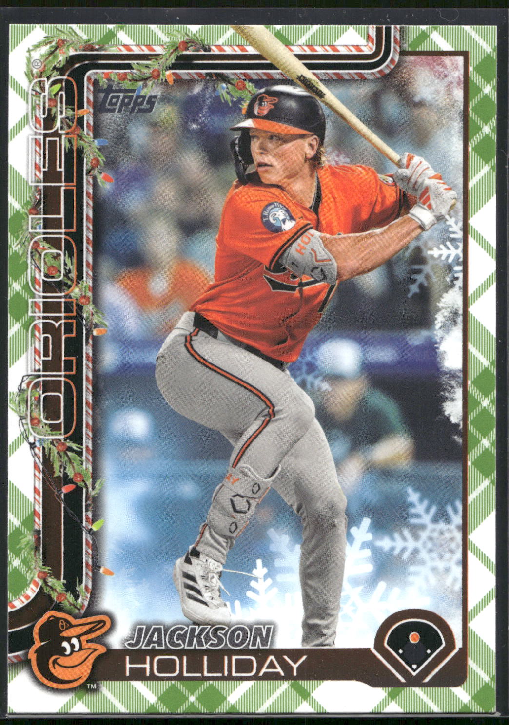 2025 Topps Holiday #H188 Jackson Holliday Green Holiday Plaid