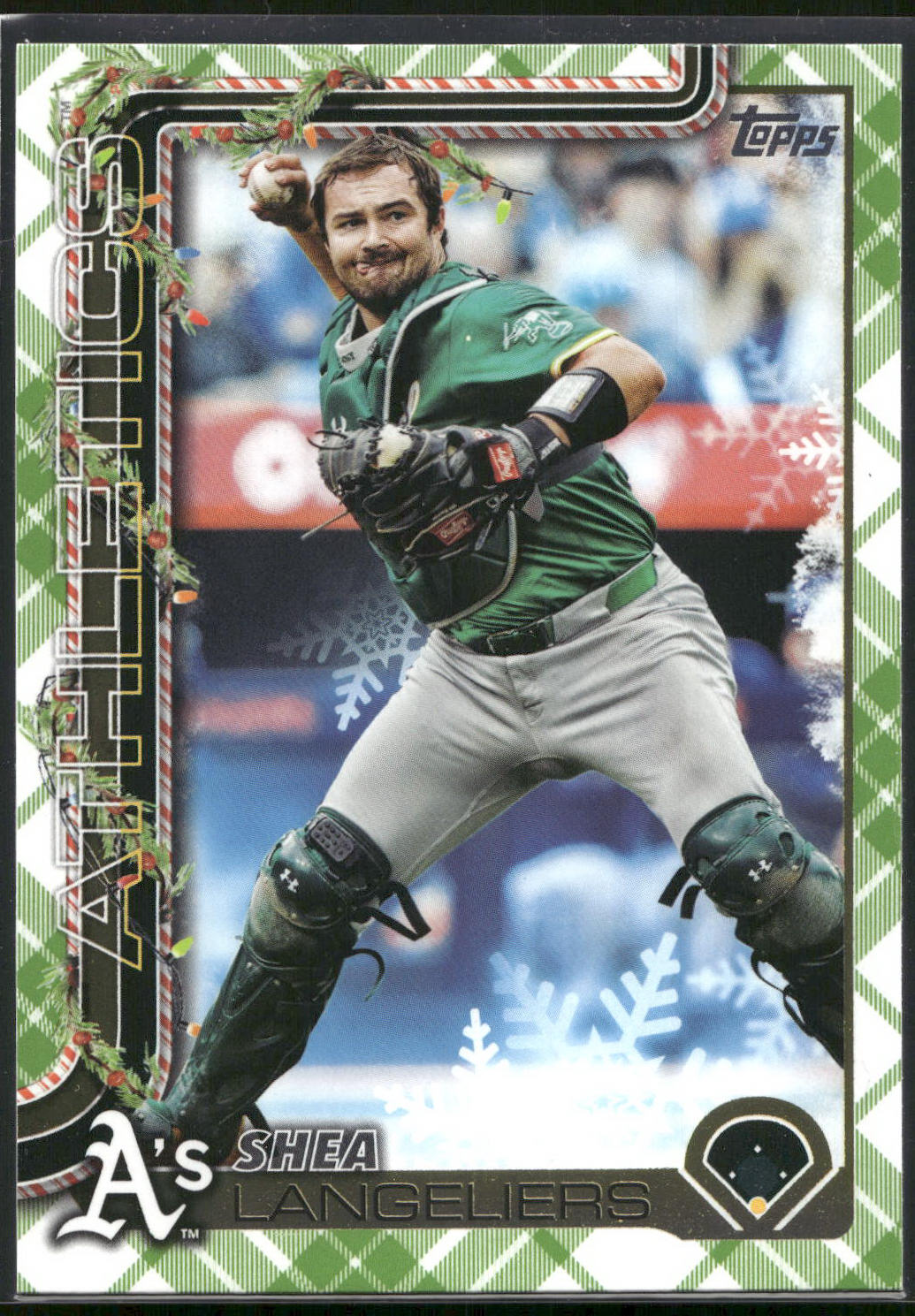 2025 Topps Holiday #H102 Shea Langeliers Green Holiday Plaid