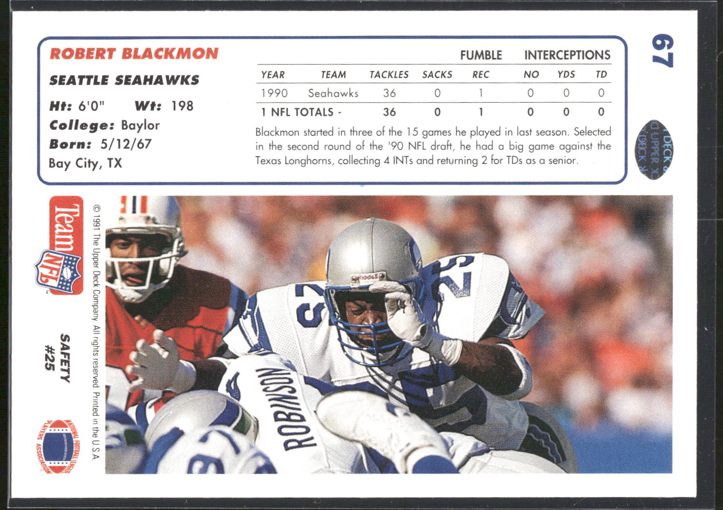 1991 Upper Deck #67 Robert Blackmon