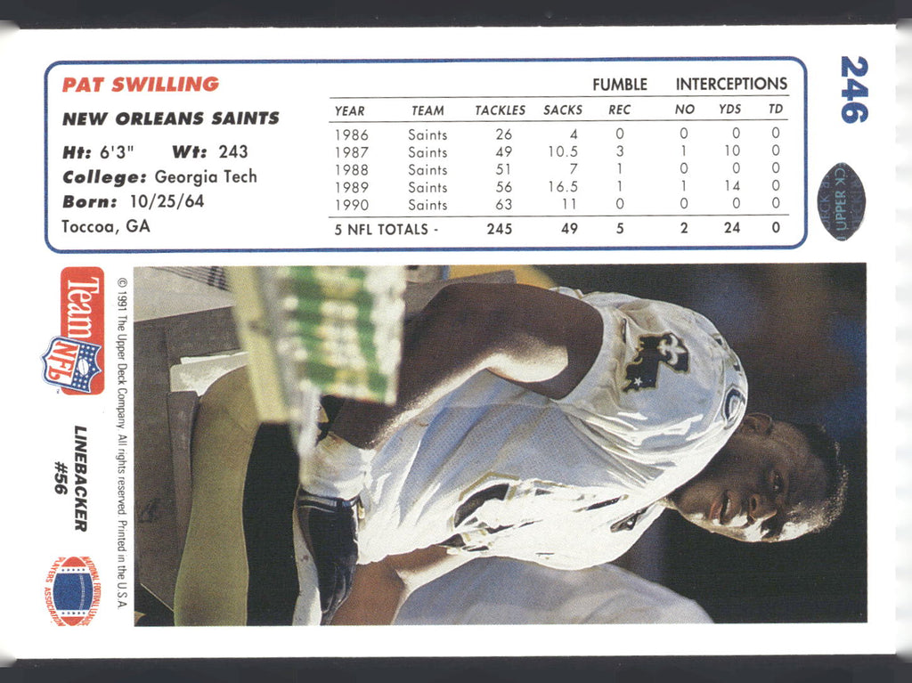 1991 Upper Deck #246 Pat Swilling