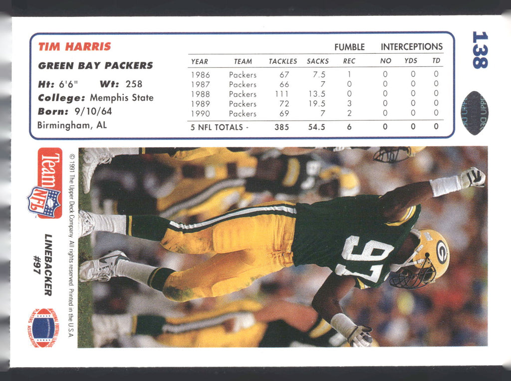 1991 Upper Deck #138 Tim Harris