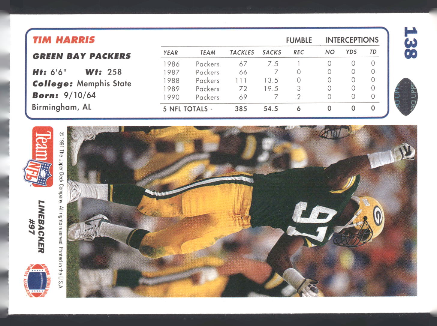 1991 Upper Deck #138 Tim Harris