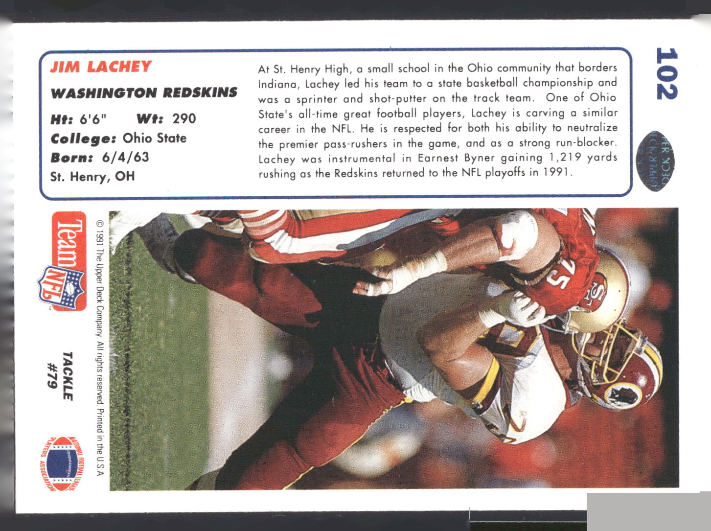1991 Upper Deck #102 Jim Lachey