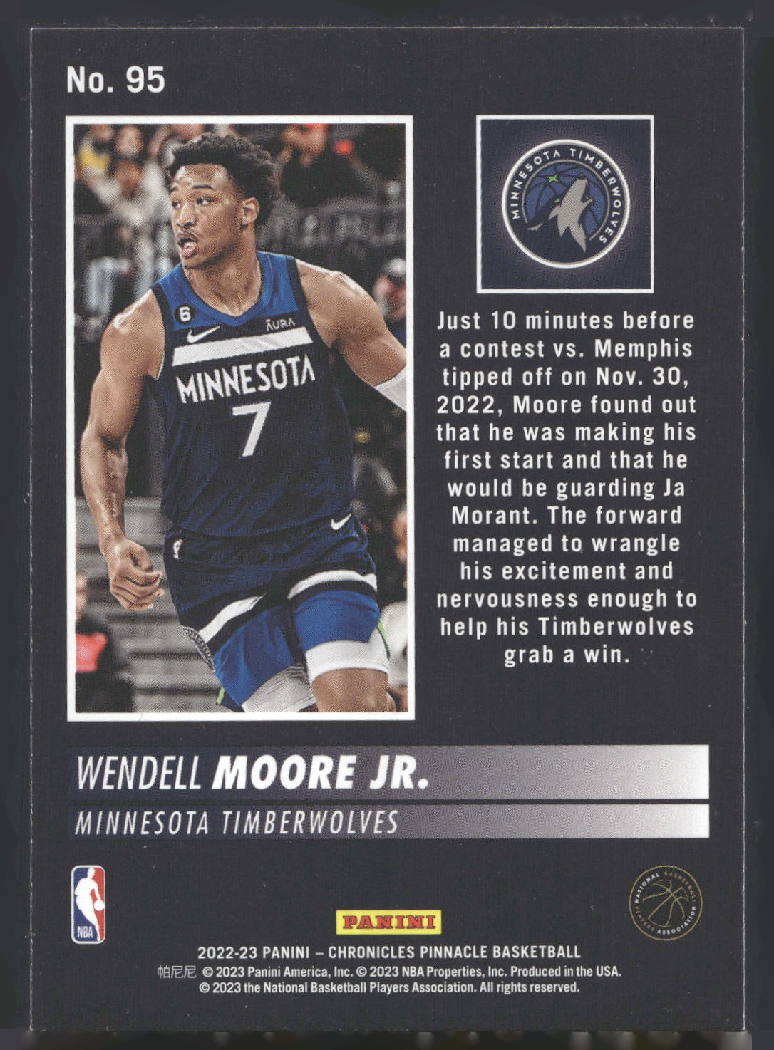 2022-23 Panini Chronicles #95 Wendell Moore Jr.