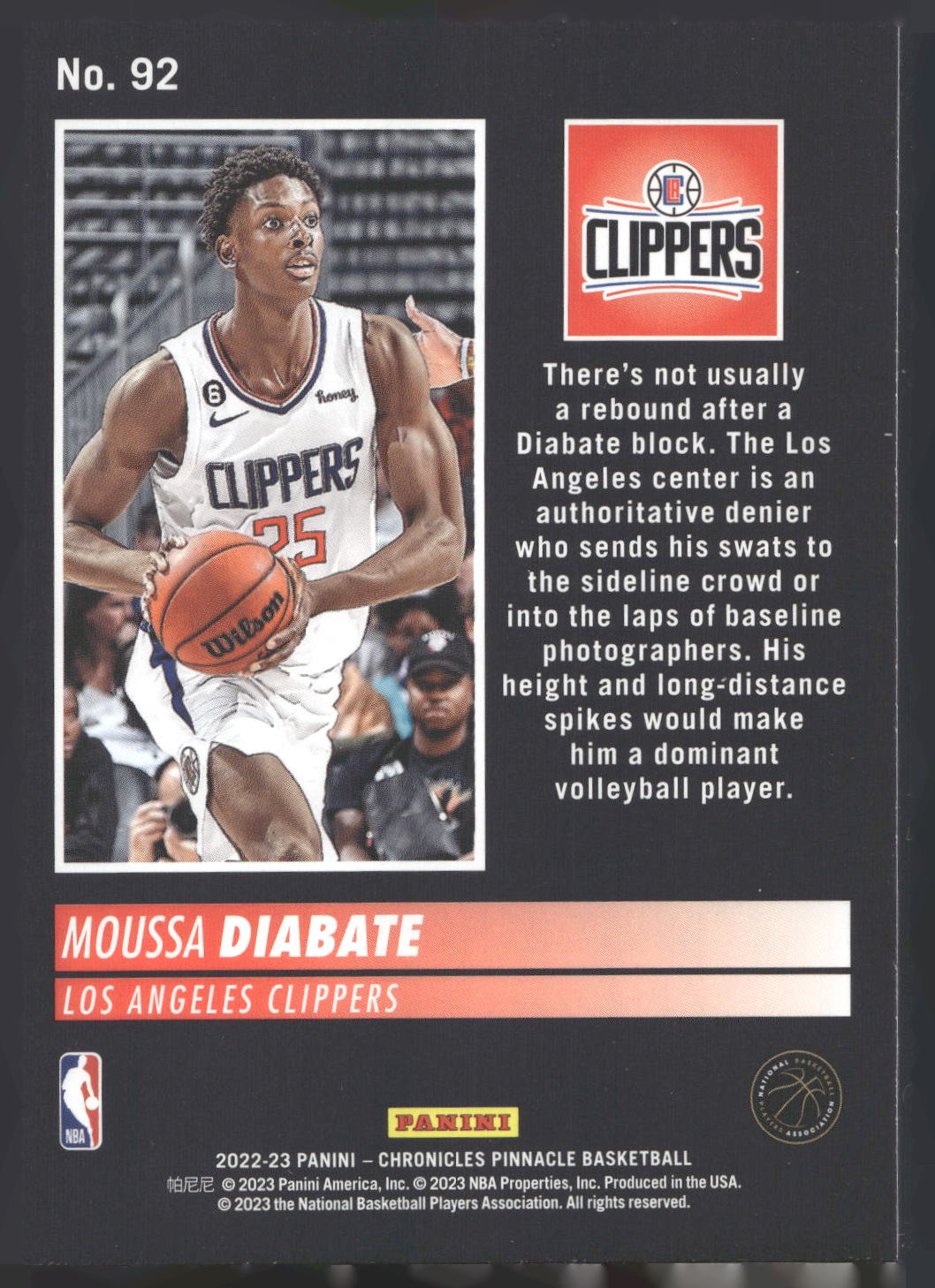2022-23 Panini Chronicles #92 Moussa Diabate