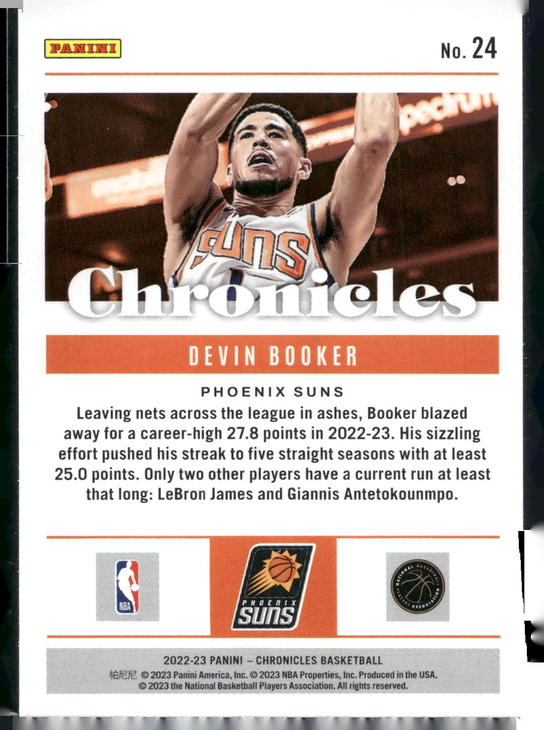 2022-23 Panini Chronicles #24 Devin Booker