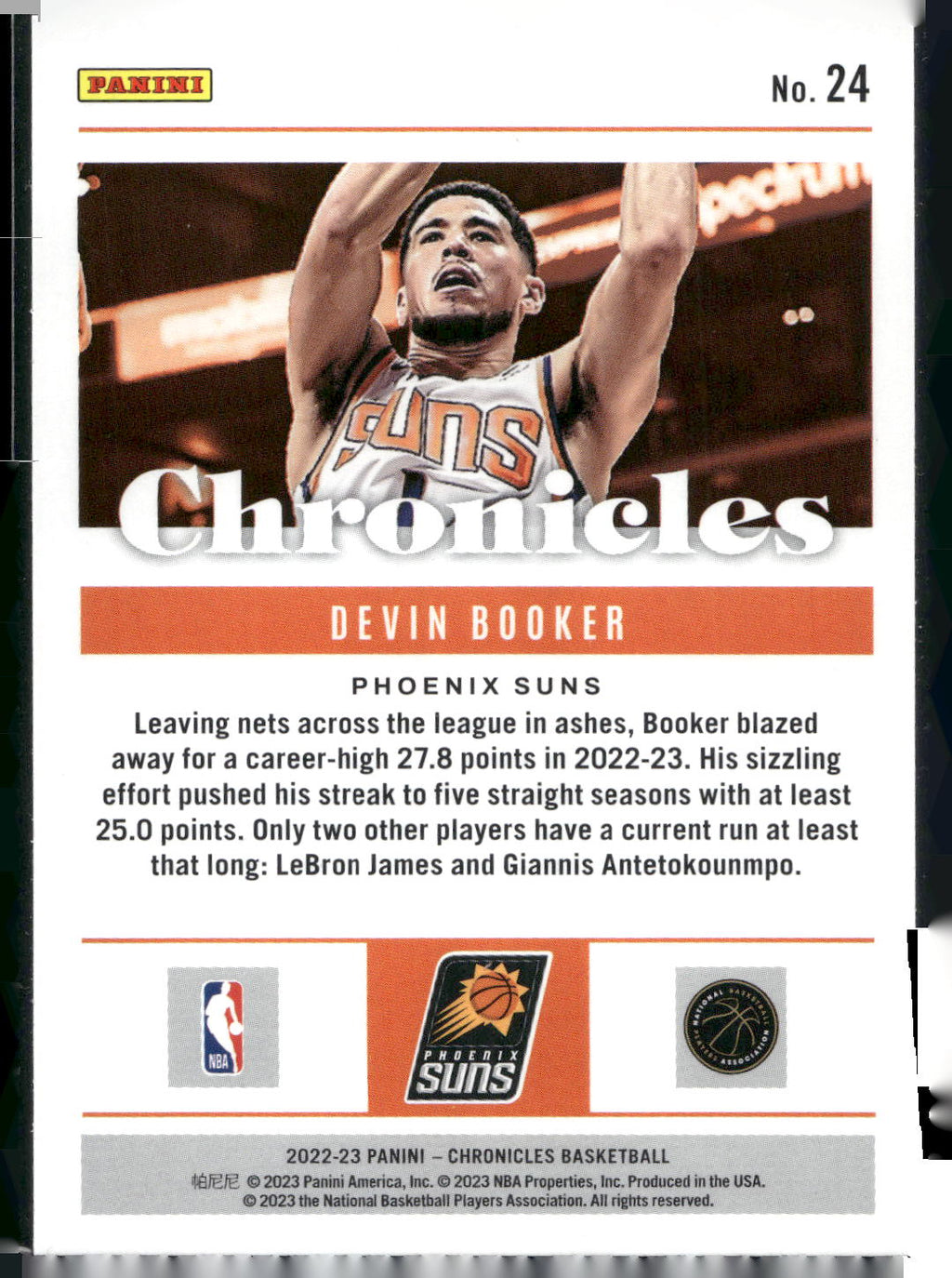 2022-23 Panini Chronicles #24 Devin Booker