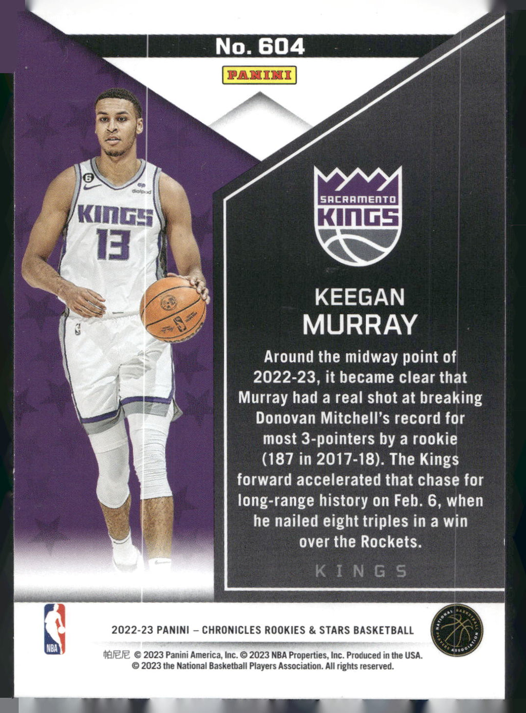 2022-23 Panini Chronicles #604 Keegan Murray