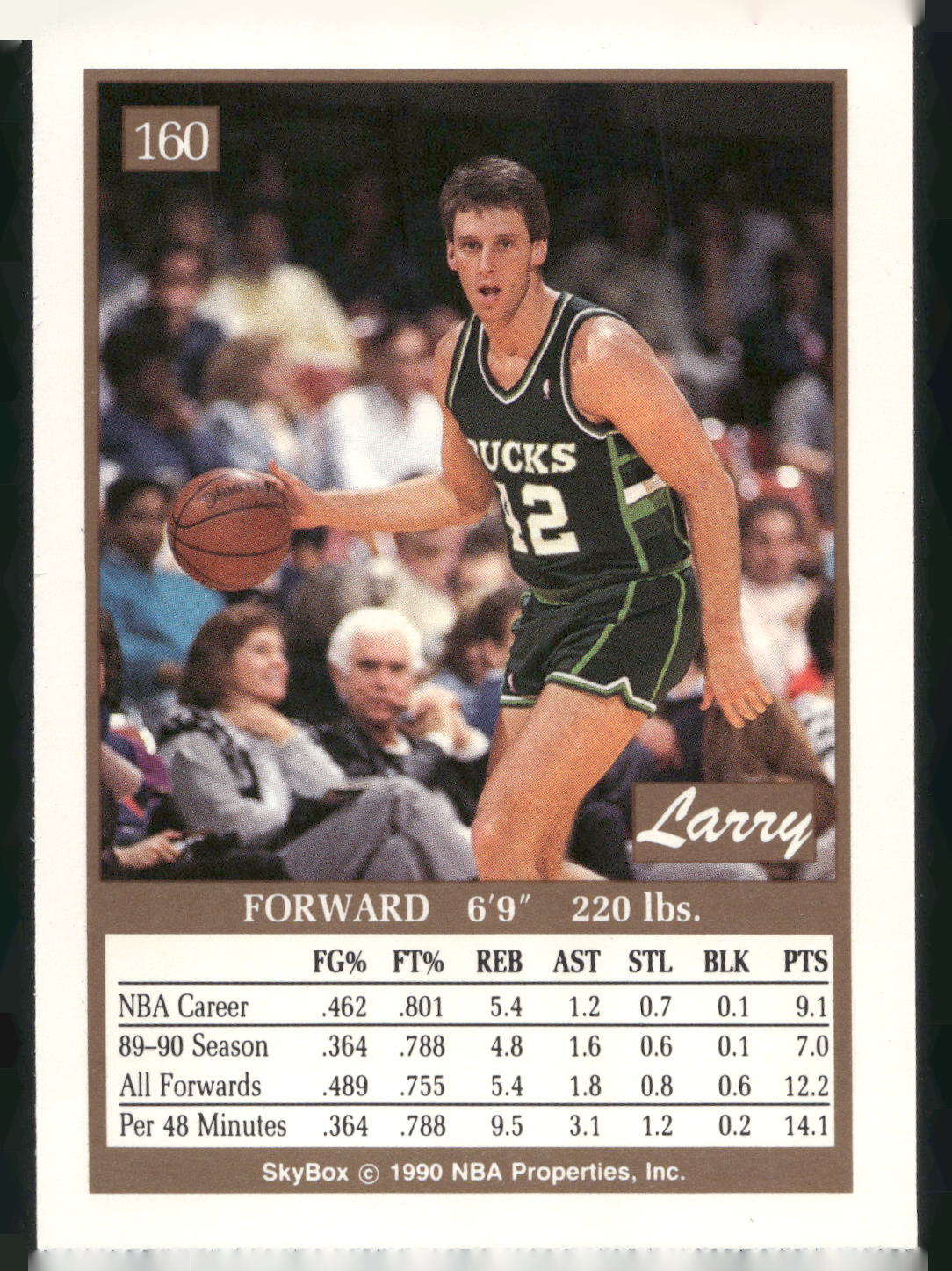 1990-91 SkyBox #160 Larry Krystkowiak