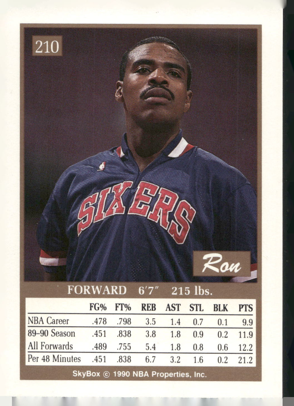 1990-91 SkyBox #210 Ron Anderson