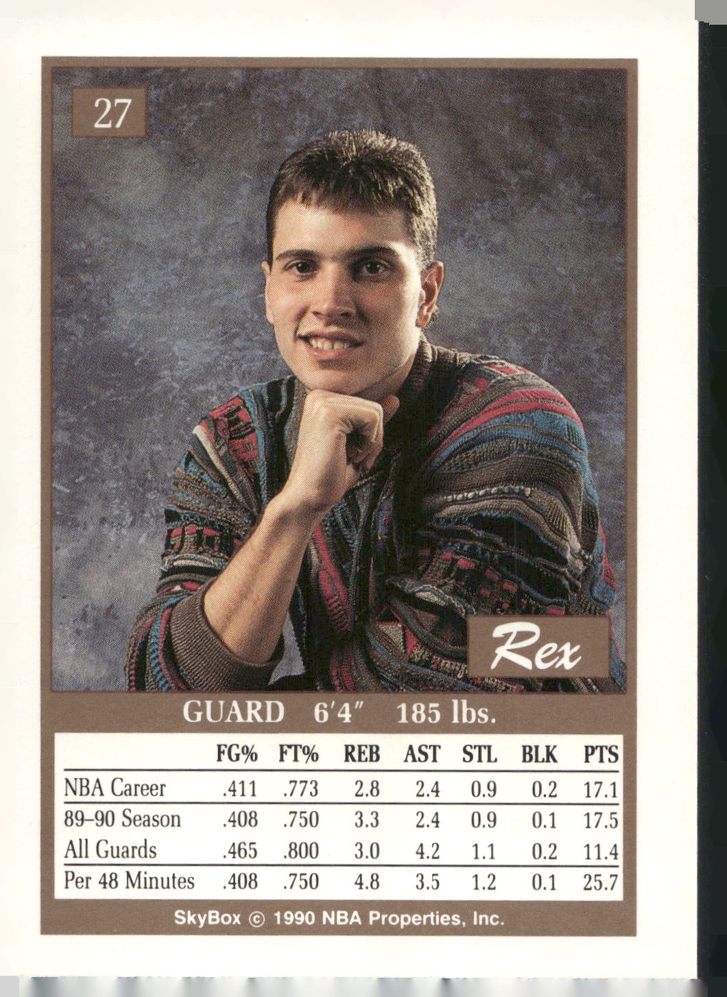 1990-91 SkyBox #27 Rex Chapman