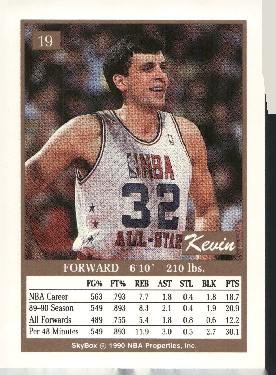 1990-91 SkyBox #19 Kevin McHale