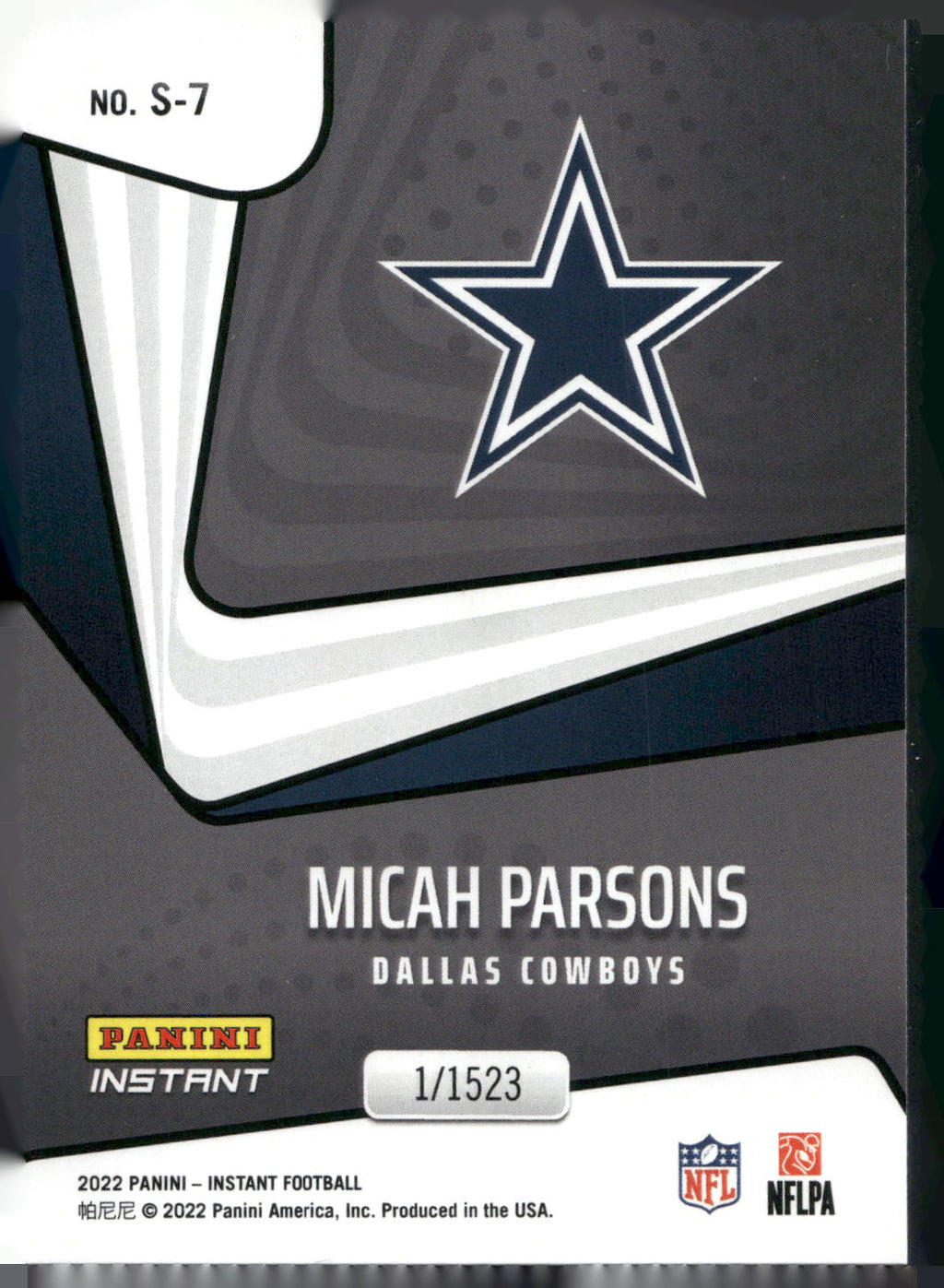 2022 Panini Instant Supernova #S-7 Micah Parsons
