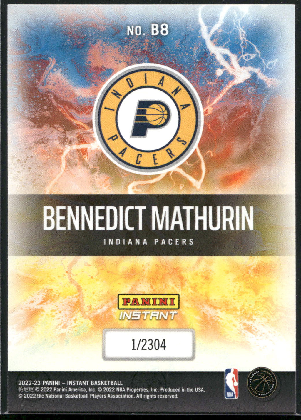 2022-23 Panini Instant NBA Breakaway #B8 Bennedict Mathurin