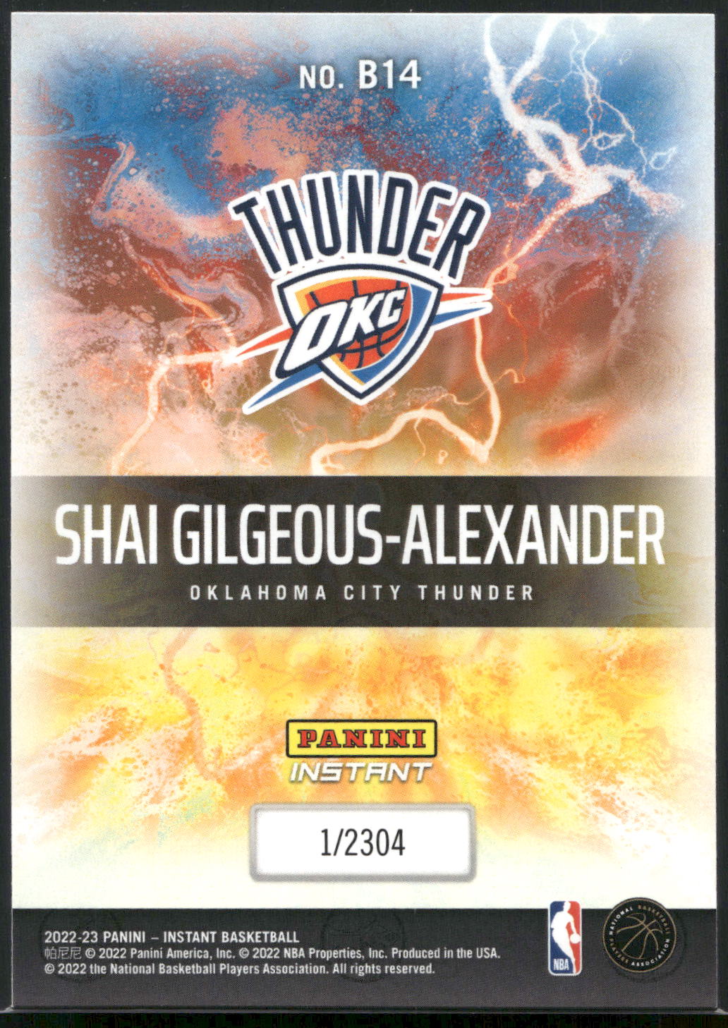 2022-23 Panini Instant NBA Breakaway #B14 Shai Gilgeous-Alexander