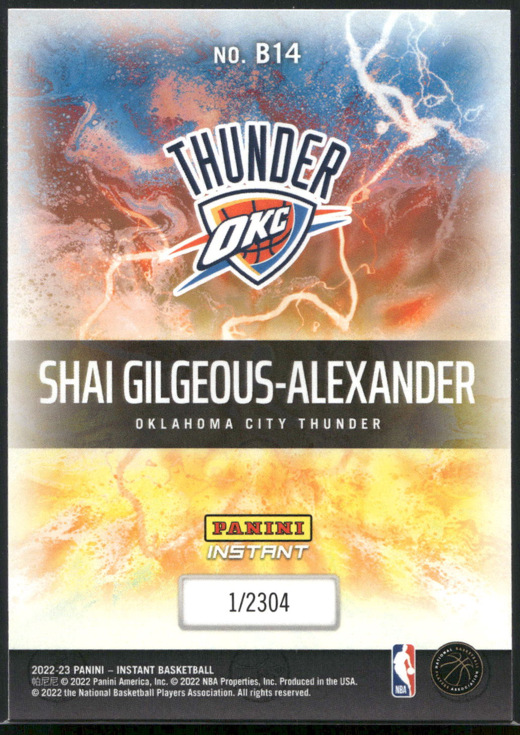 2022-23 Panini Instant NBA Breakaway #B14 Shai Gilgeous-Alexander