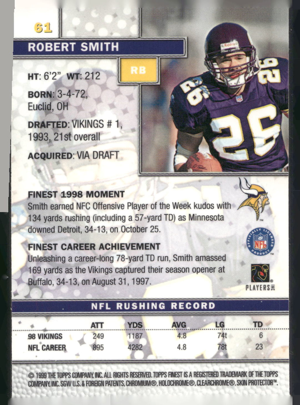1999 Finest #61 Robert Smith