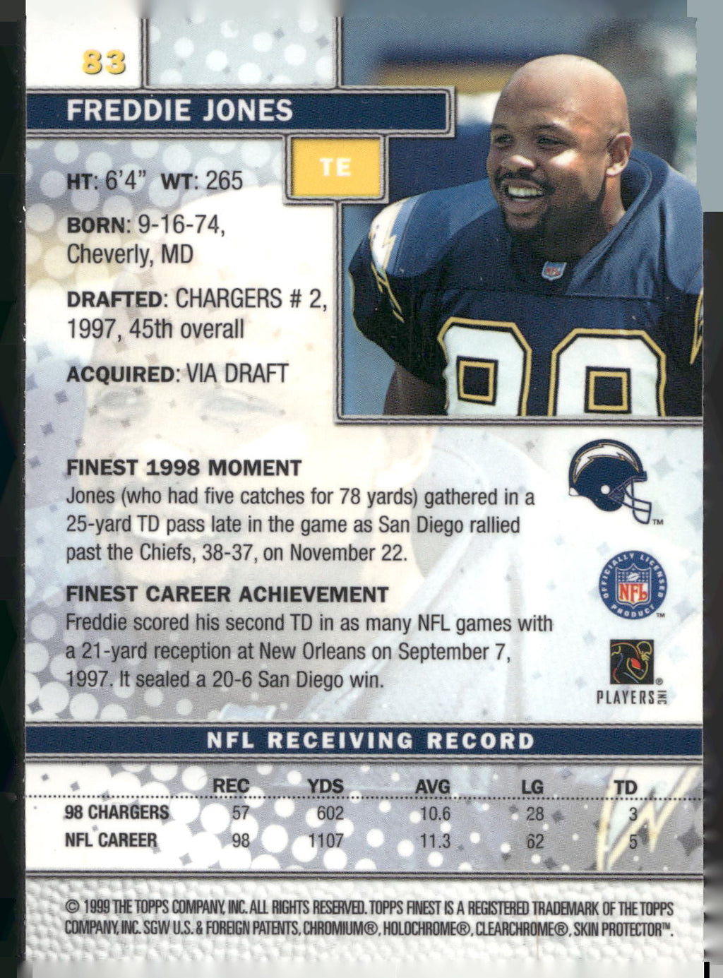 1999 Finest #83 Freddie Jones