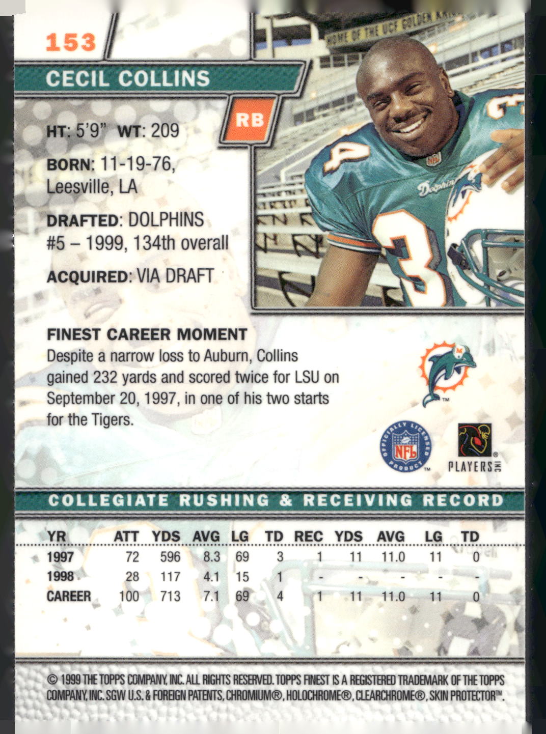 1999 Finest #153 Cecil Collins
