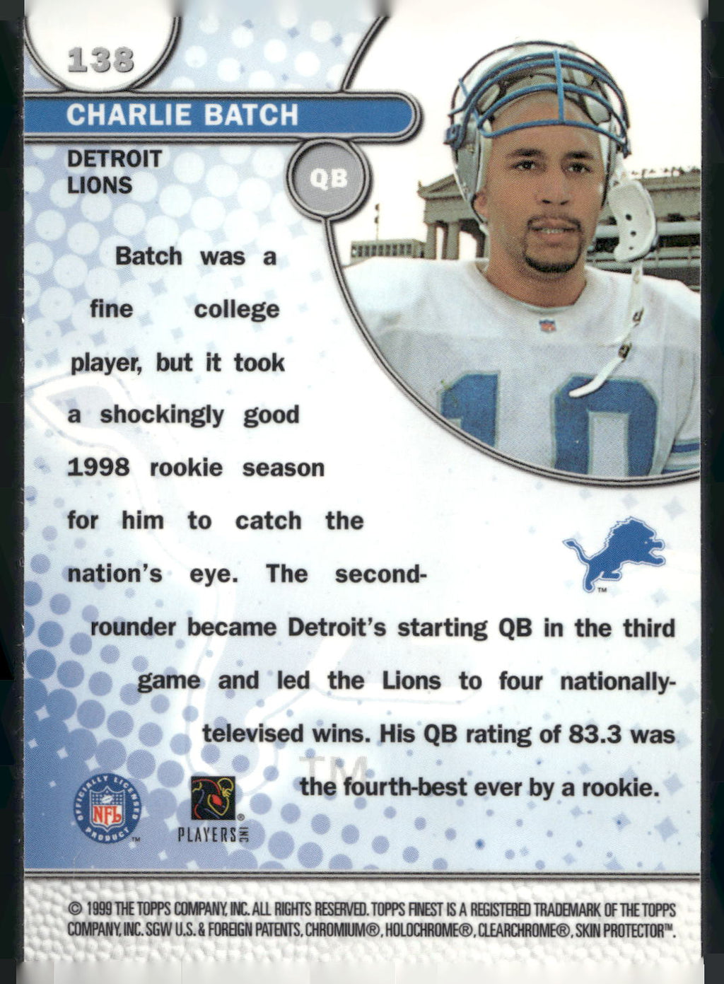 1999 Finest #138 Charlie Batch