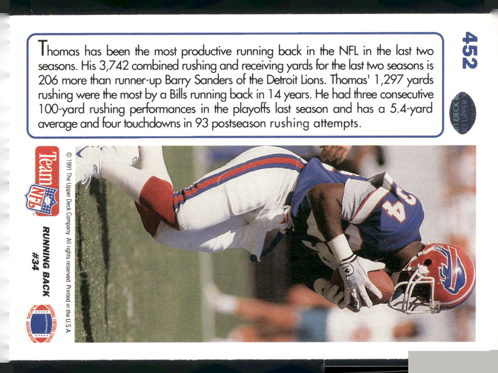 1991 Upper Deck #452 Thurman Thomas