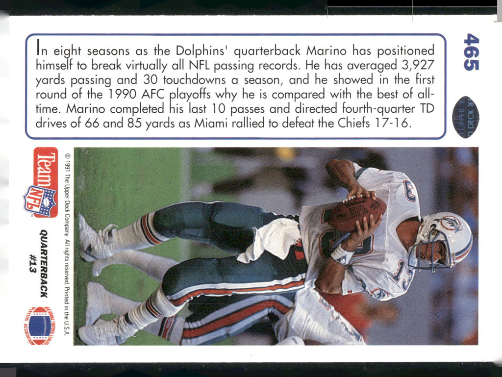 1991 Upper Deck #465 Dan Marino