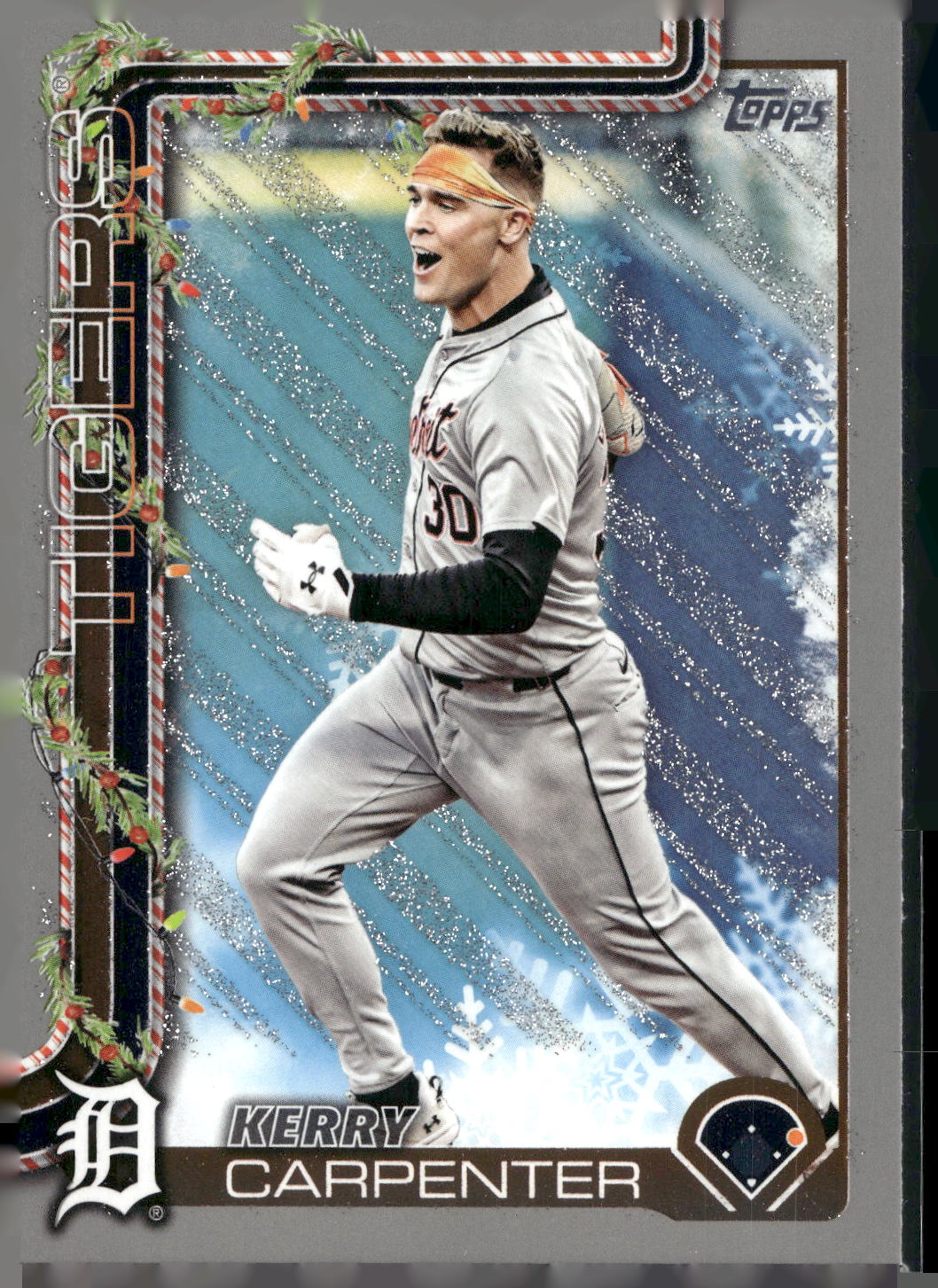 2025 Topps Holiday #H127 Kerry Carpenter Silver Glitter Holiday