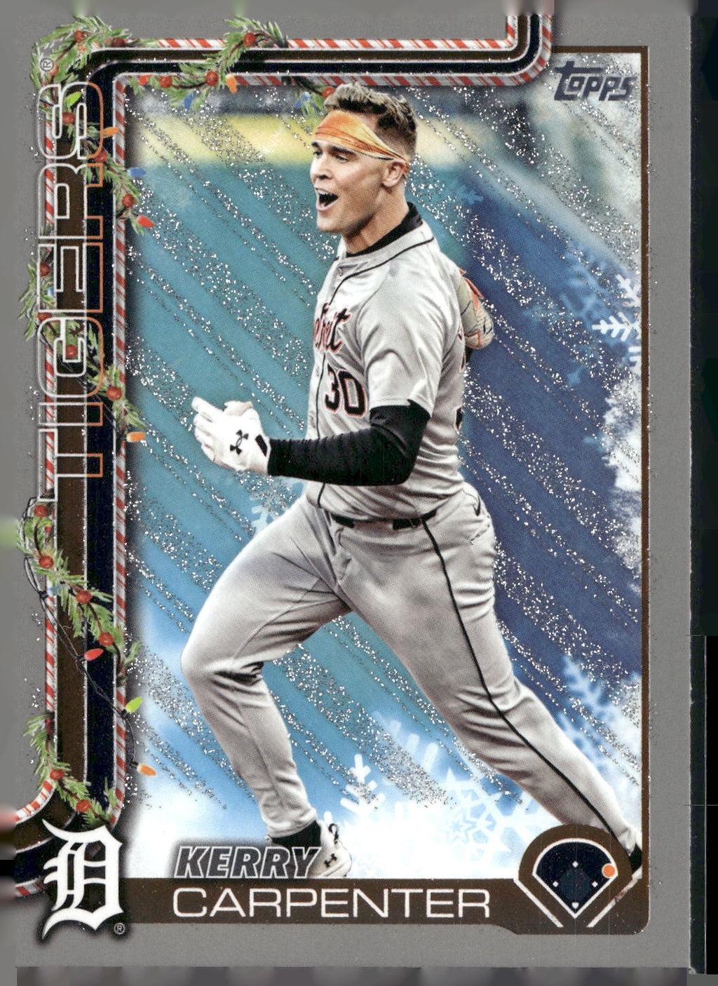 2025 Topps Holiday #H127 Kerry Carpenter Silver Glitter Holiday