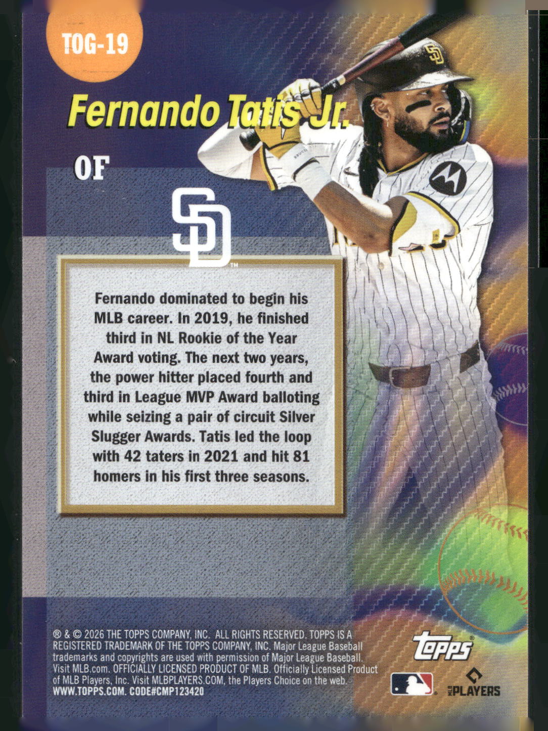 2026 Topps #TOG-19 Fernando Tatis Jr. Titans of the Game