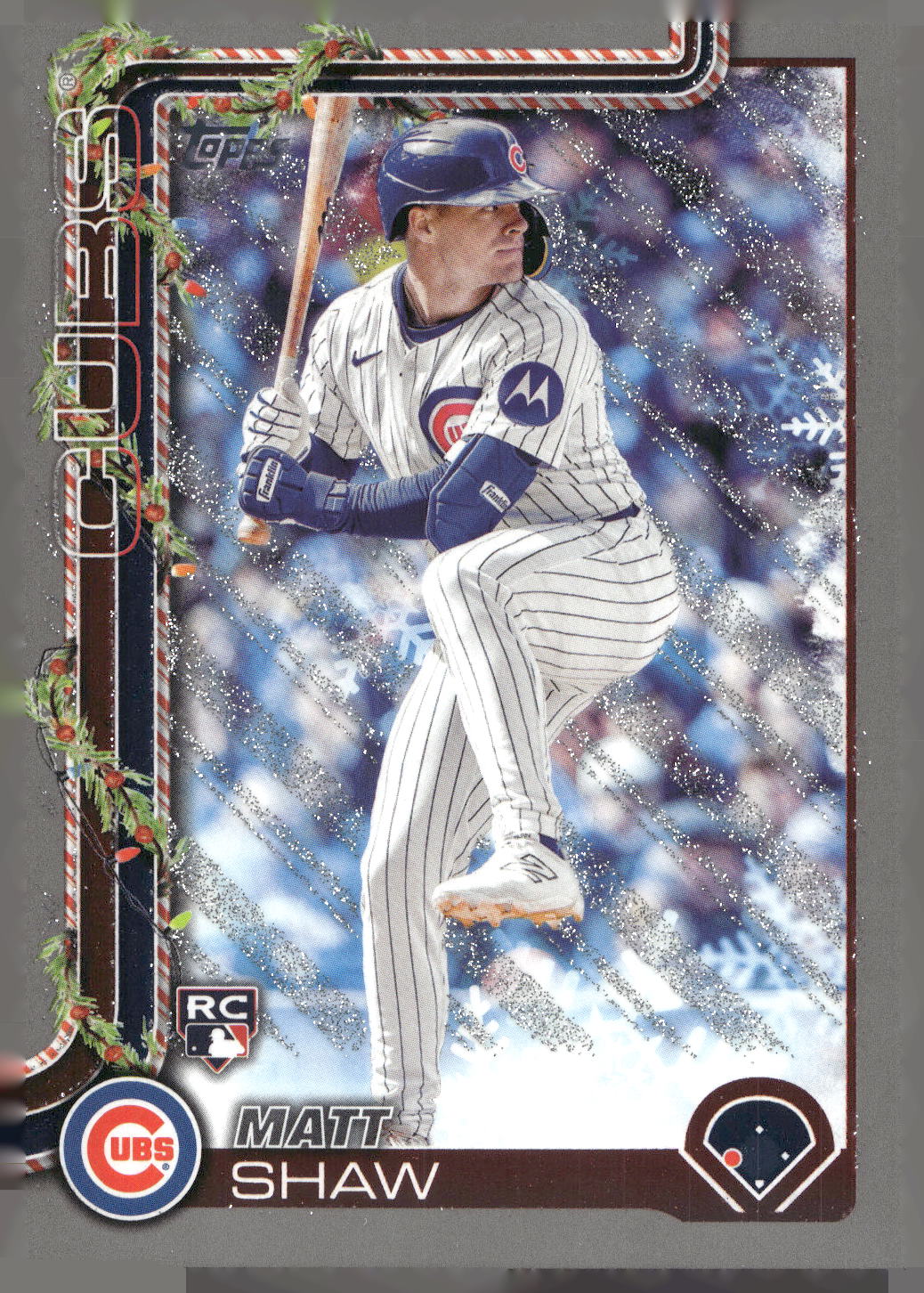 2025 Topps Holiday #H173 Matt Shaw Silver Glitter Holiday