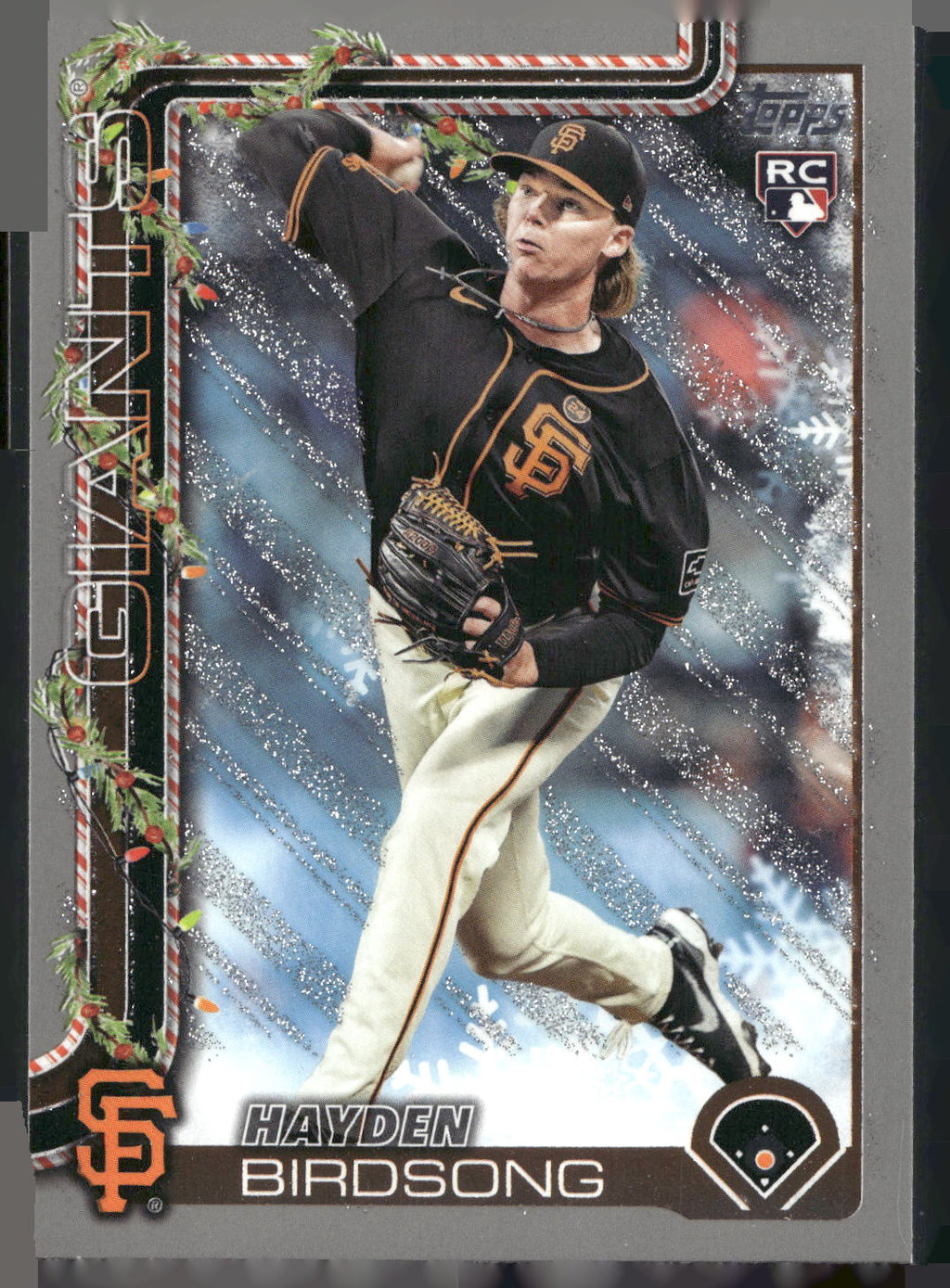 2025 Topps Holiday #H85 Hayden Birdsong Silver Glitter Holiday