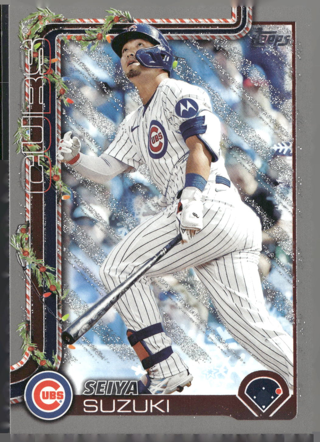 2025 Topps Holiday #H89 Seiya Suzuki Silver Glitter Holiday