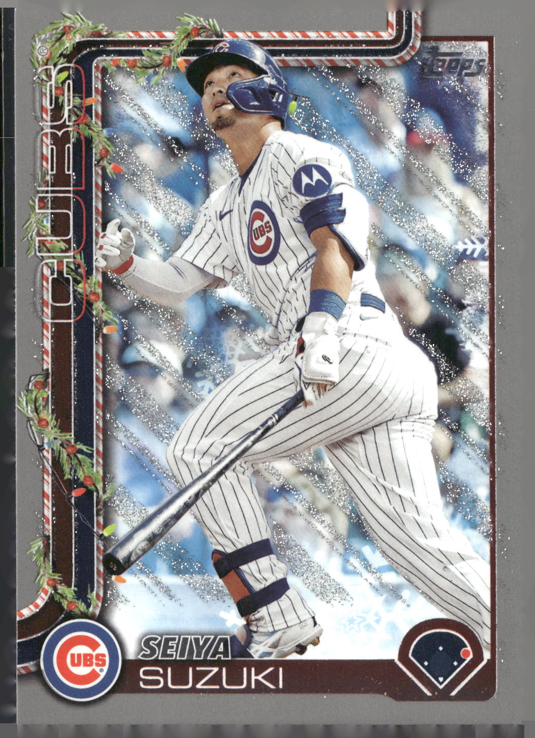 2025 Topps Holiday #H89 Seiya Suzuki Silver Glitter Holiday