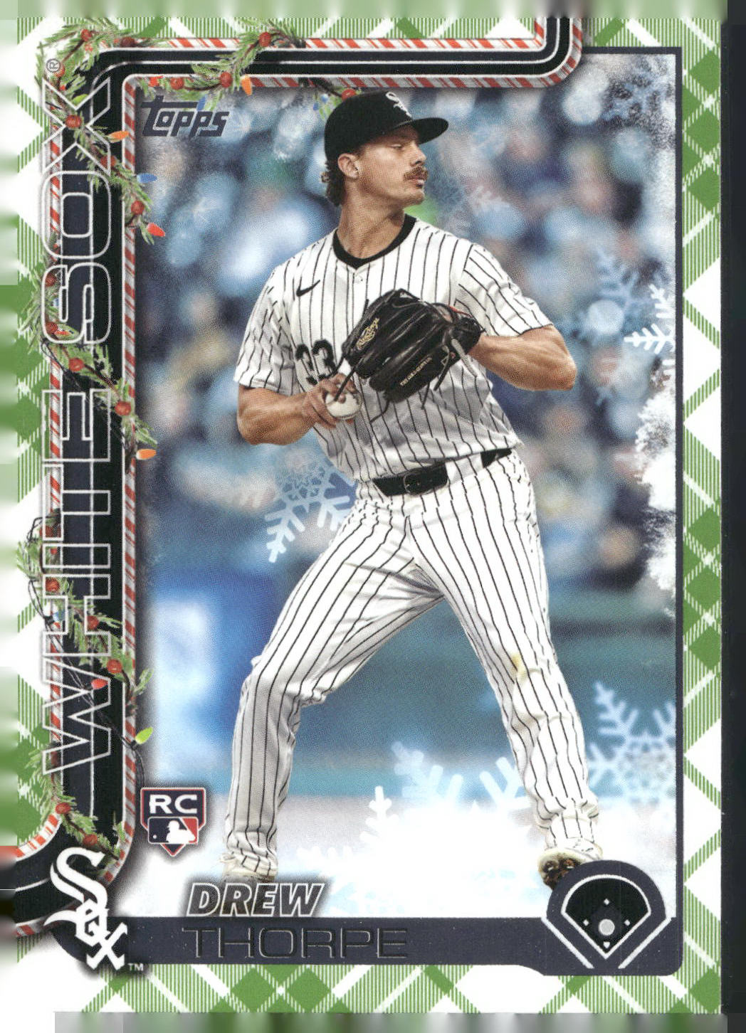 2025 Topps Holiday #H6 Drew Thorpe Green Holiday Plaid