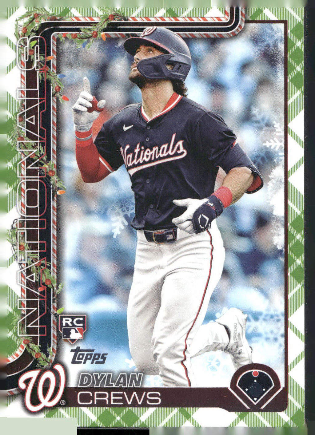 2025 Topps Holiday #H46 Dylan Crews Green Holiday Plaid