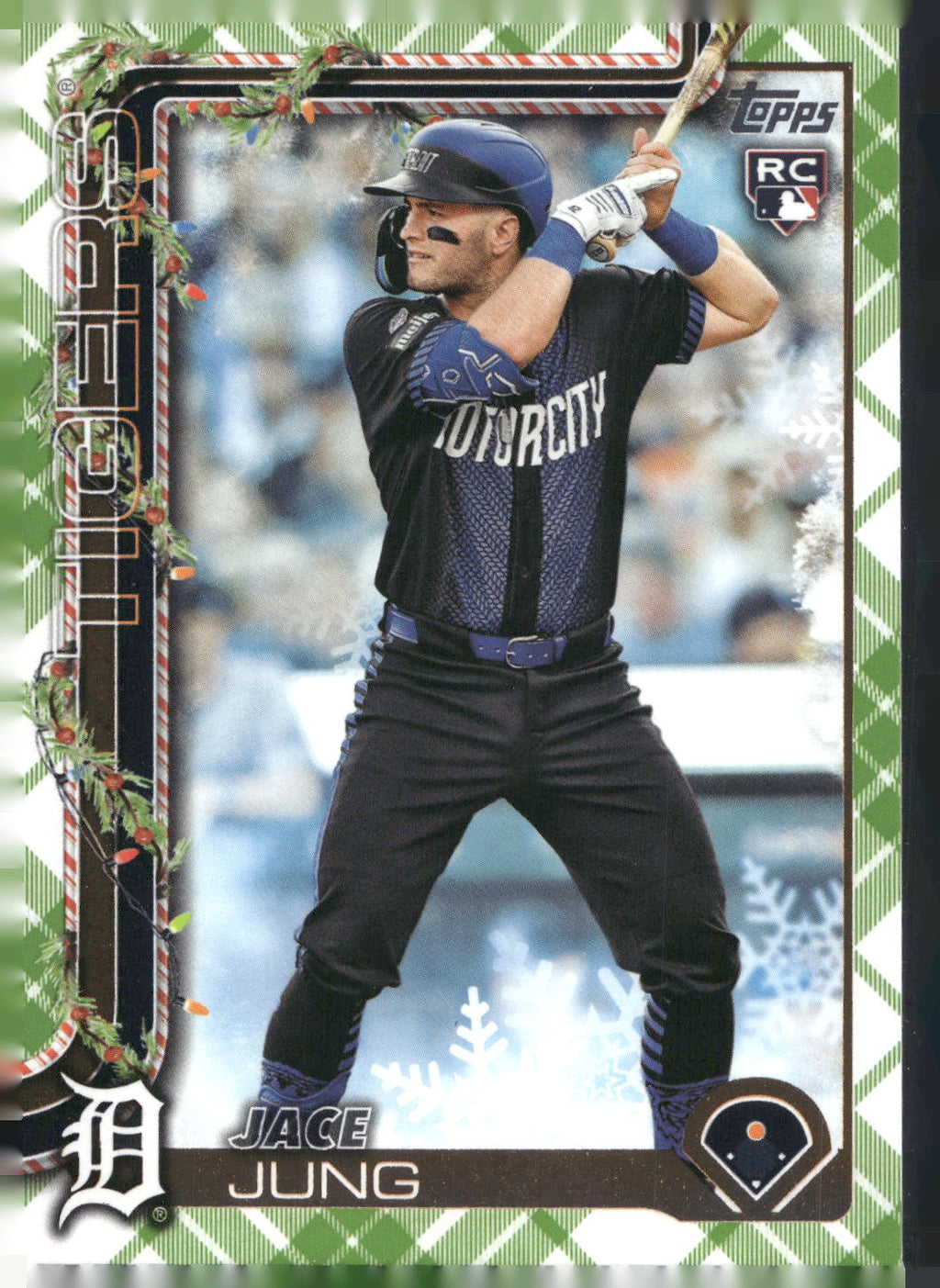 2025 Topps Holiday #H136 Jace Jung Green Holiday Plaid